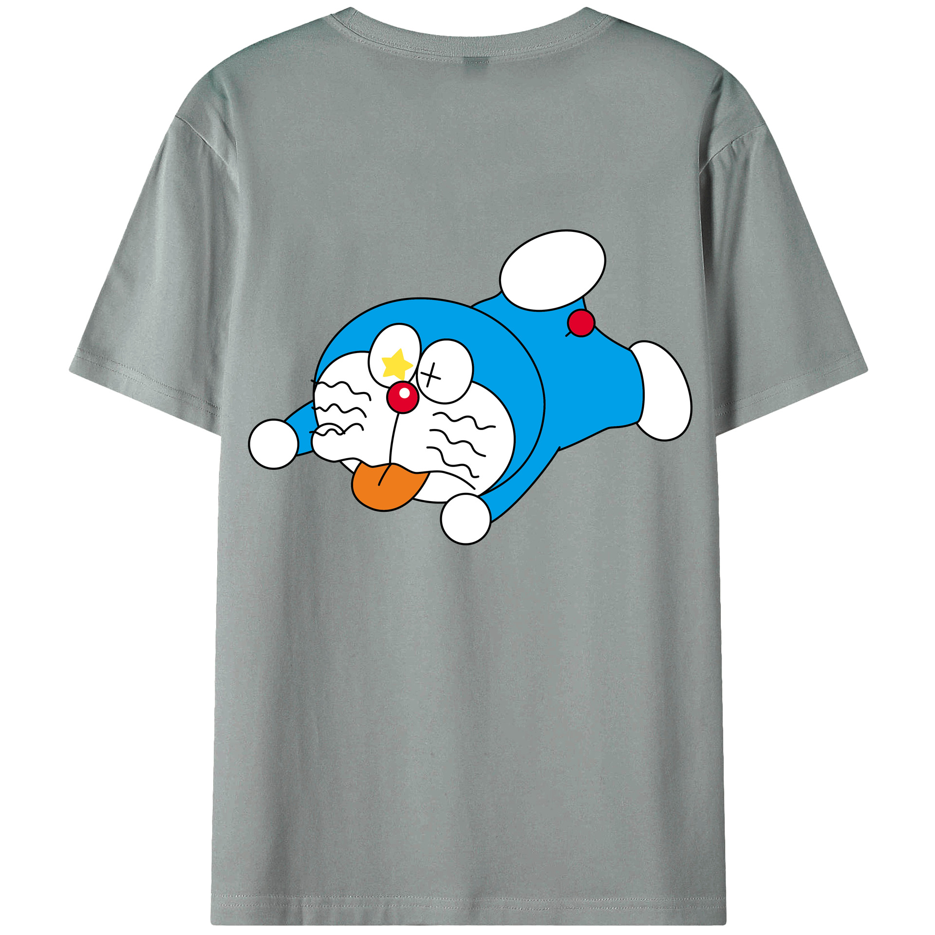 （画像用） ドラえもん Doraemon 綿100％ メンズ半袖Tシャツ（バックプリント） 通気性